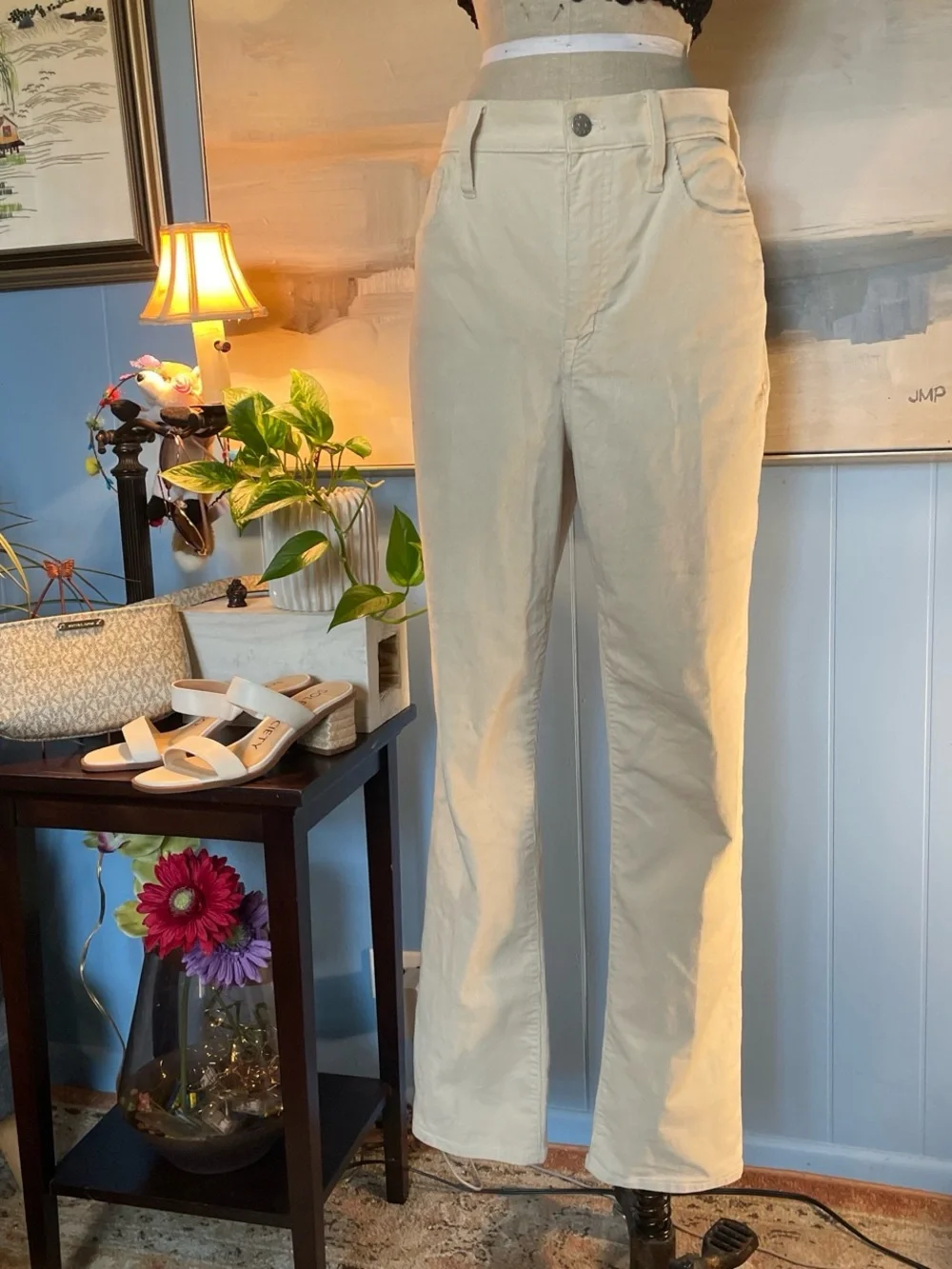 J. Crew Cream Straight-Leg Pants